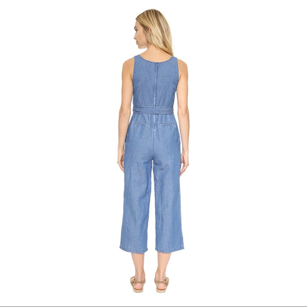 MADEWELL CROP CHAMBRAY DENIM JUMPSUIT - Picture 3 of 4
